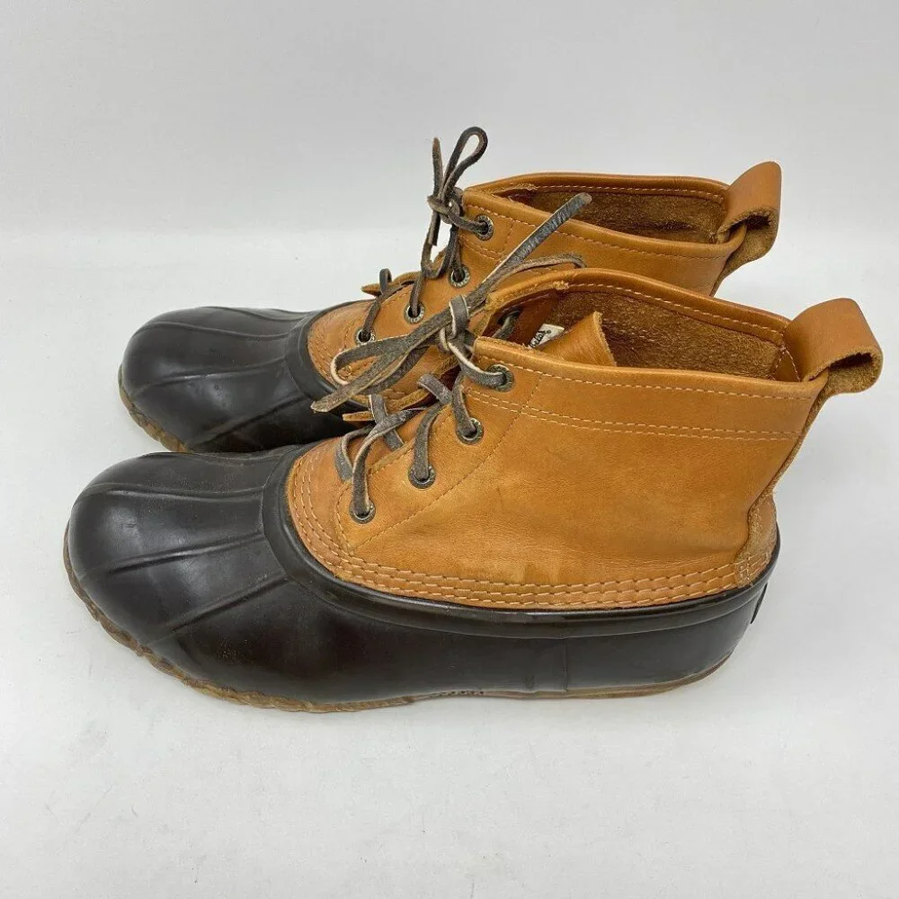 Cabelas Mens Duck Boots Size 9 Lace Up Steel Shank Ankle Work‎ Hunt Fish Farm